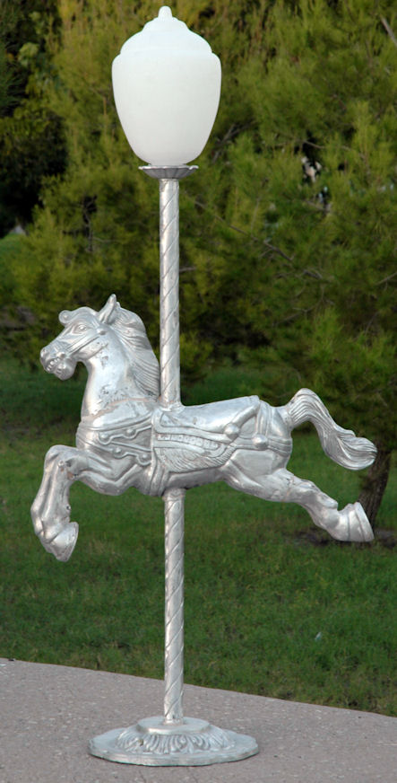 aluminum carousel horse with light