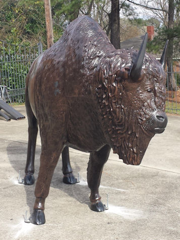aluminum bison statue