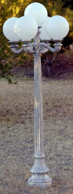 short saint charles lamp post with 5 lights