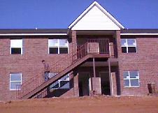 porch and steel steps