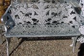 Cast aluminum Fern patio bench or loveseat, model A-5350