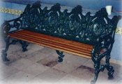 Cast aluminum Four Seasons bench, model A-2000