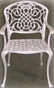 Cast aluminum French dining arm chair, model A-2442