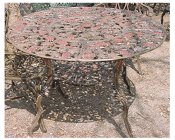 Cast aluminum Grape patio table set with four chairs, model A-5438