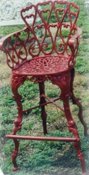 Cast aluminum Hearts barstool, model A-5020