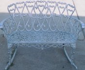 Cast aluminum Hearts rocking settee bench, model A-5301