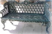 Cast aluminum large Colonial bench, model A-2410