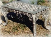 Cast aluminum Colonial style coffee table, model A-2450