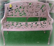 Cast aluminum large Grape bench, model A-5436