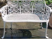 Rose and Lyre cast aluminum bench loveseat, model A-5027