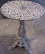 Rosebud cast aluminum pedestal table, model A-5031