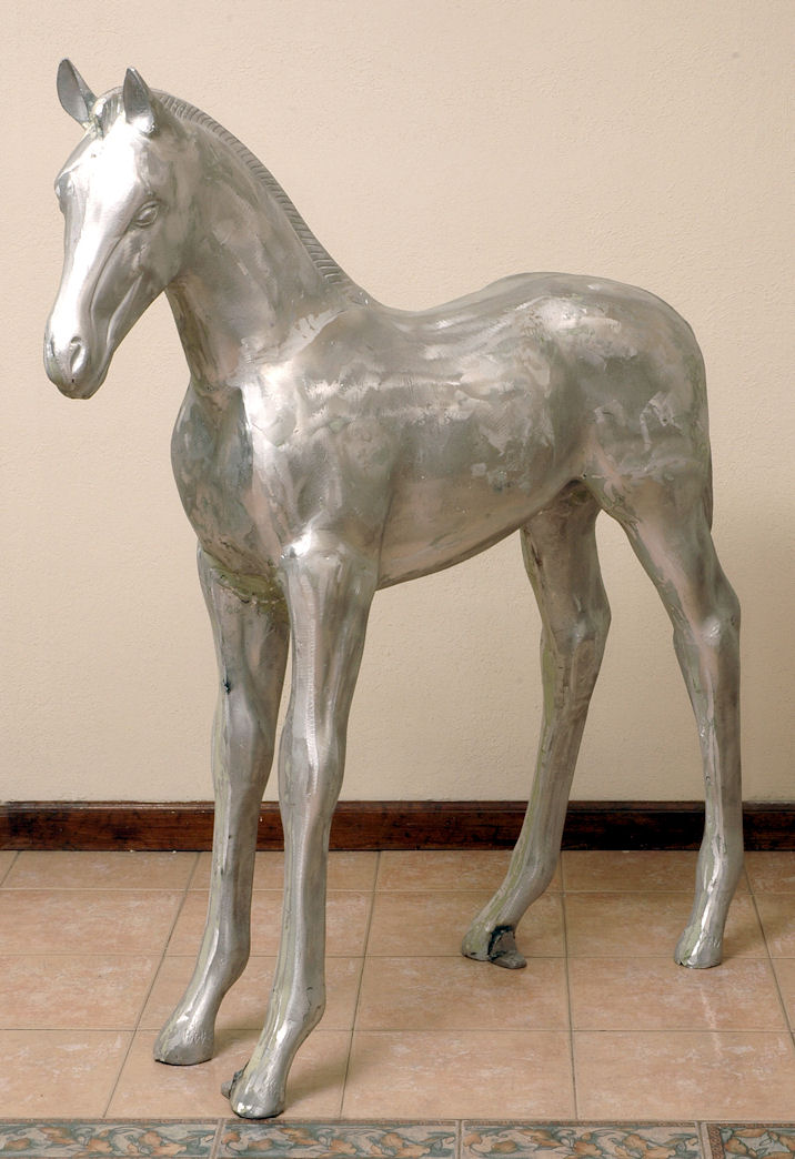 cast aluminum natural size colt statue