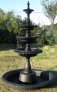 cast aluminum four tier plain base fountain with five foot diameter pool