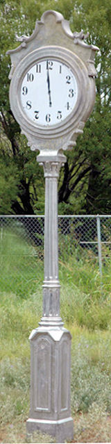 classic street clock made from cast aluminum