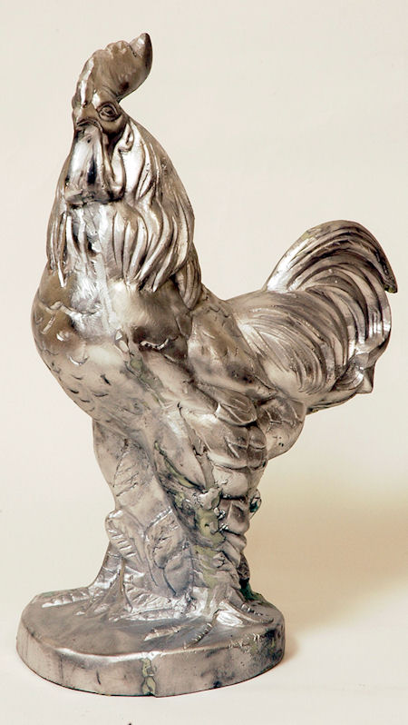 rooster statue made from aluminum