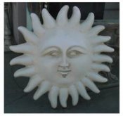 fat sun face statue