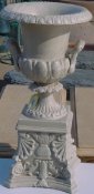 cast aluminum urn with handles