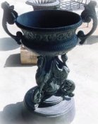 cast aluminum urn with handles