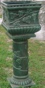 square grape planter on pedestal